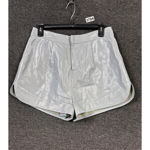Grey Lab Faux Leather High Waist Shorts Womens Size M Light Gray Lined